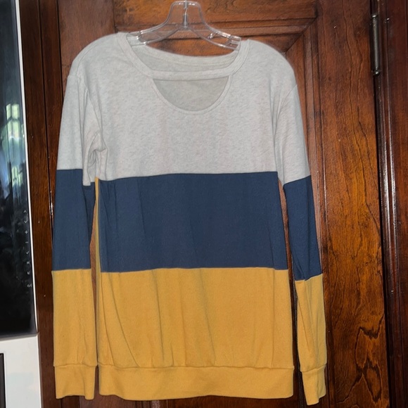 Blue and Yellow long sleeve top, Medium - Picture 2 of 3
